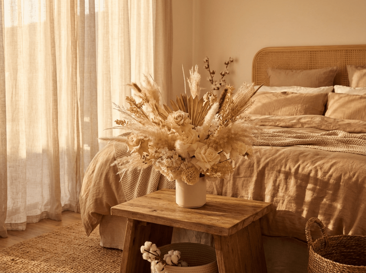 Desert Bloom arrangement in cozy interior setting