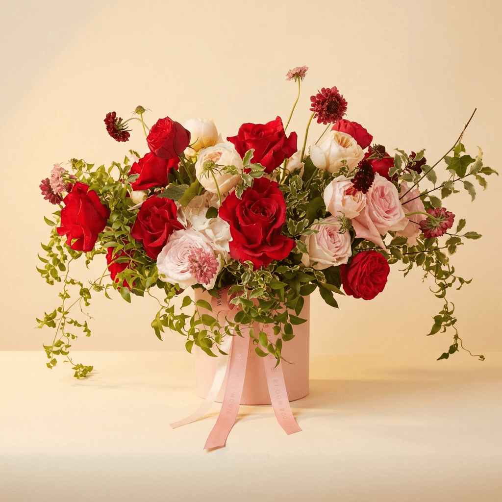 Strawberry Champaign Box - studio shot on cream background