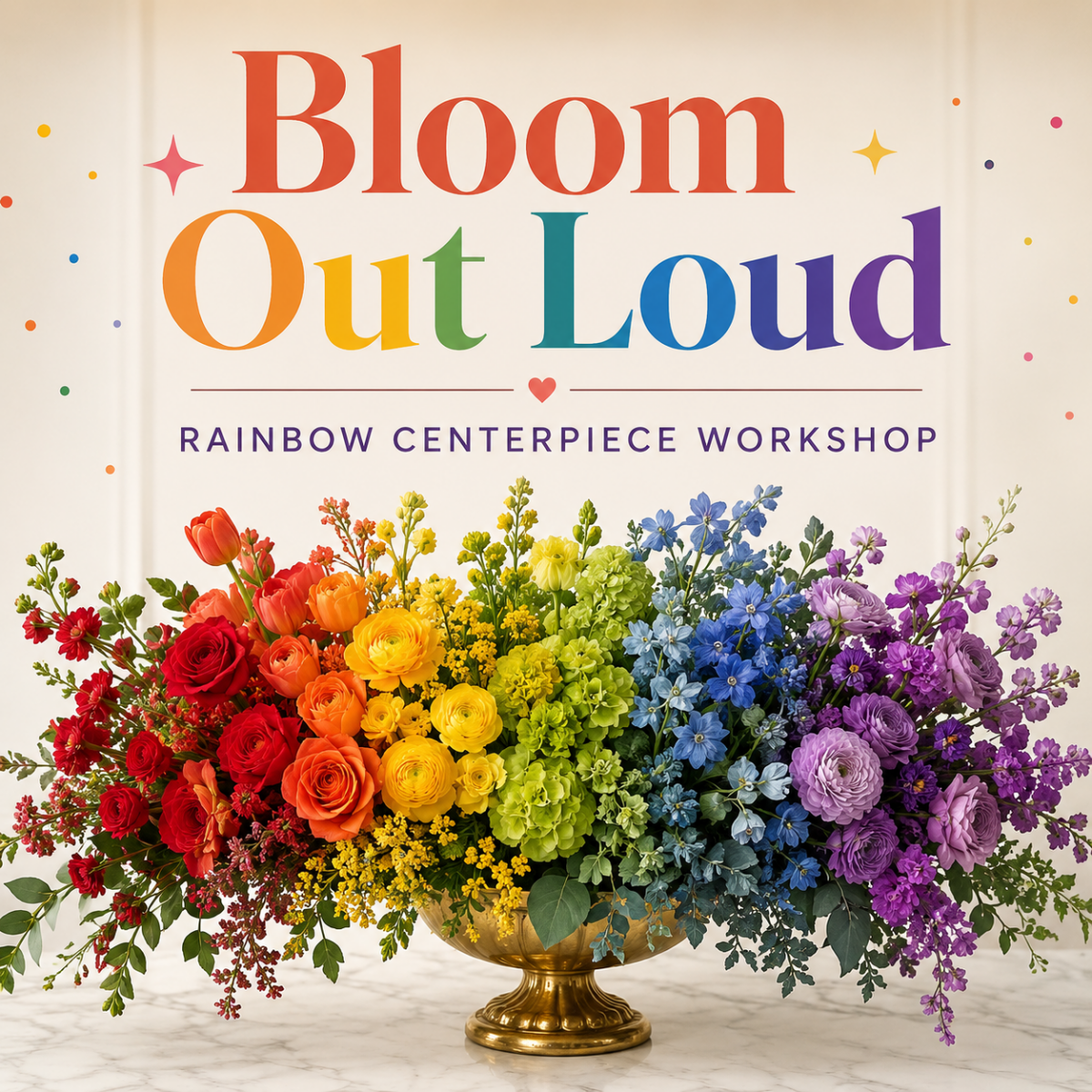 PRIDE Month Rainbow Centerpiece Floral Workshop! 🌈 June 4th