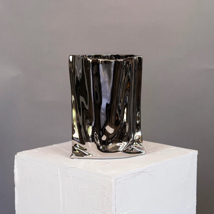 Designer silver vase for flowers