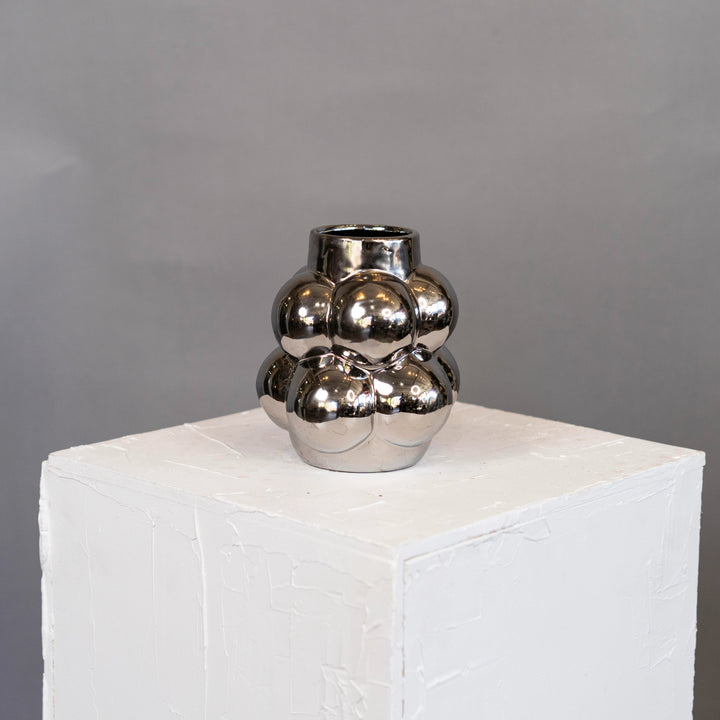 Designer small silver flower vase