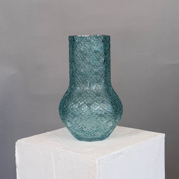 Designer medium blue vase for flowers
