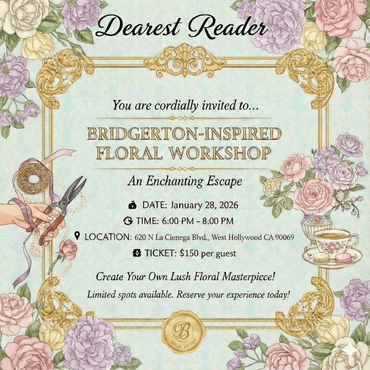 January - A Bridgerton-Inspired Floral Arranging Workshop