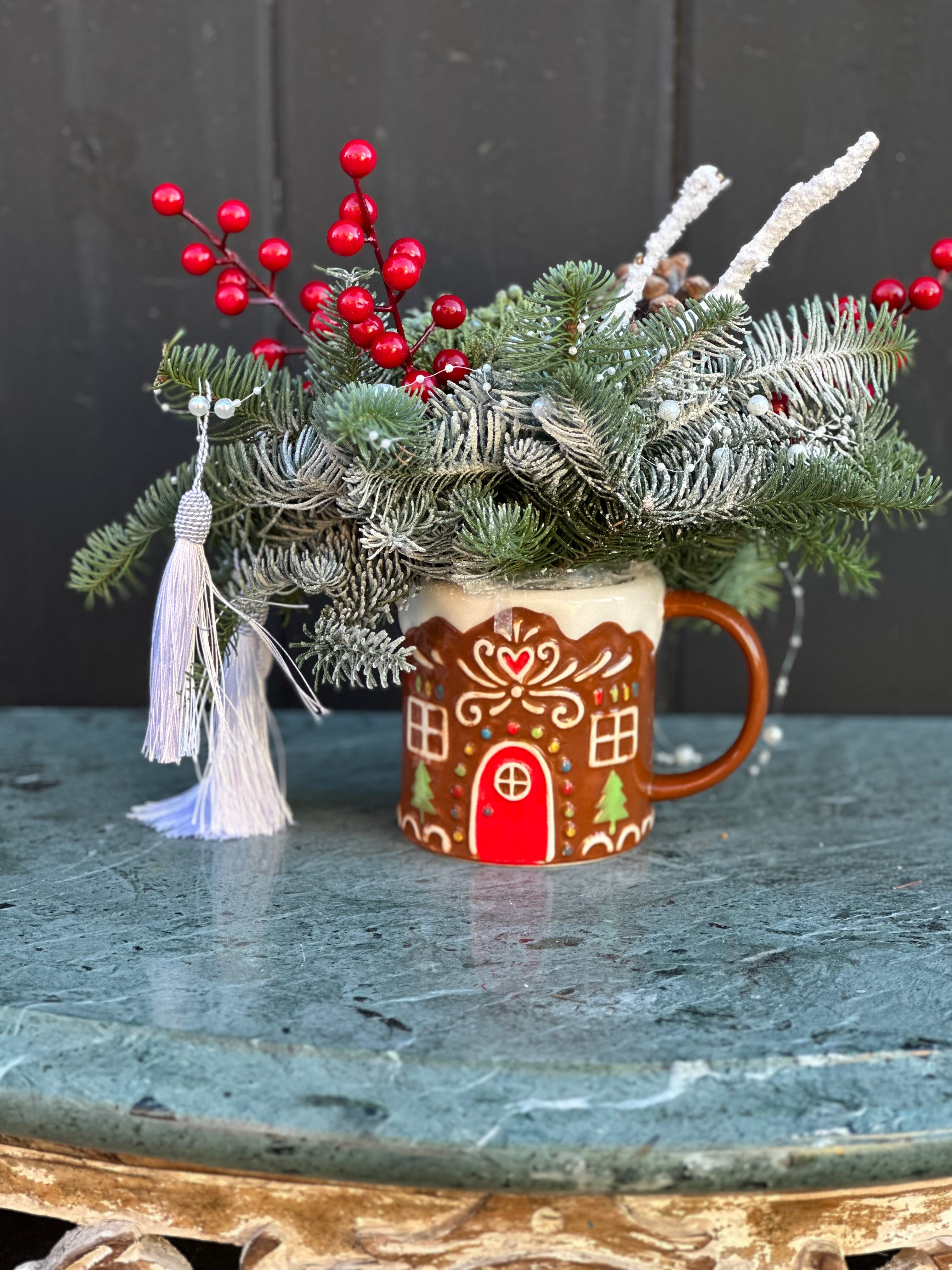Holiday Greens Gingerbread Mug