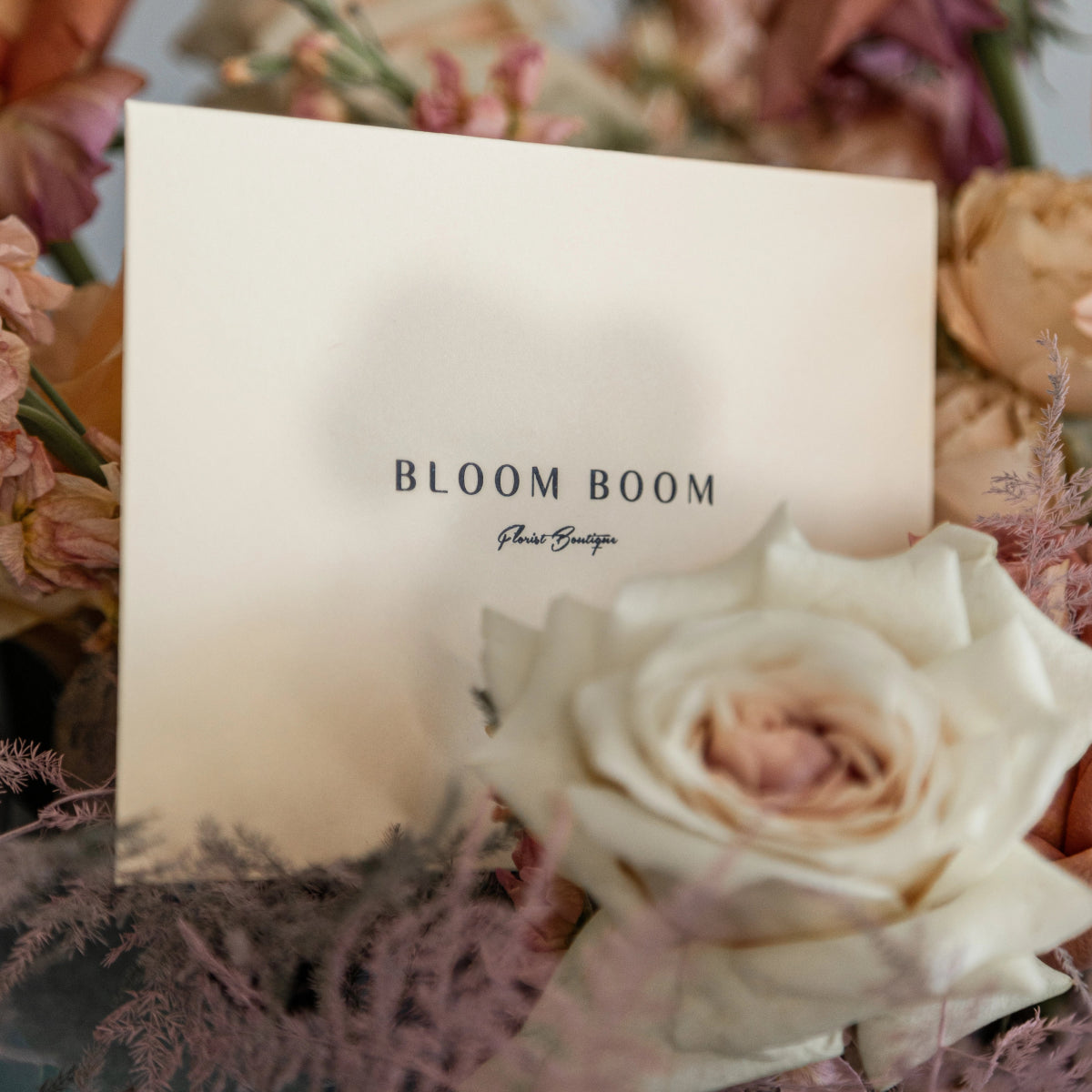 Bouquet "Vanilla Sky" with rose hydrangea and delphiniums