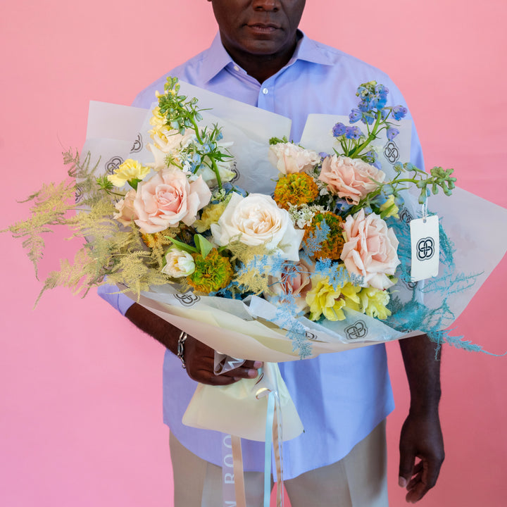 Small bouquet "Lovely" with roses and tulips