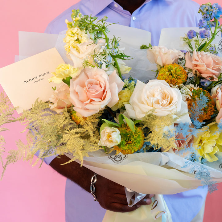 Small bouquet "Lovely" with roses and tulips