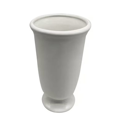 9.8" White Ceramic Vase