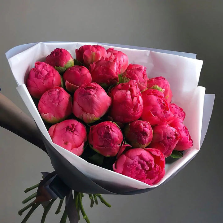 Coral peonies bouquet