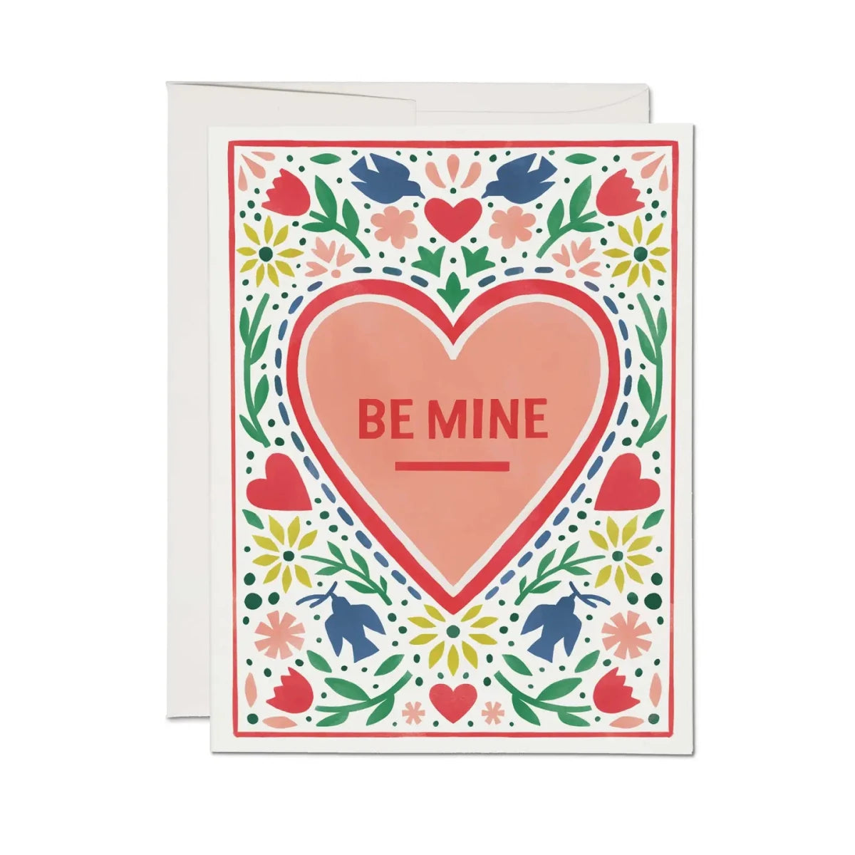 Folk Heart Valentine Greeting Card