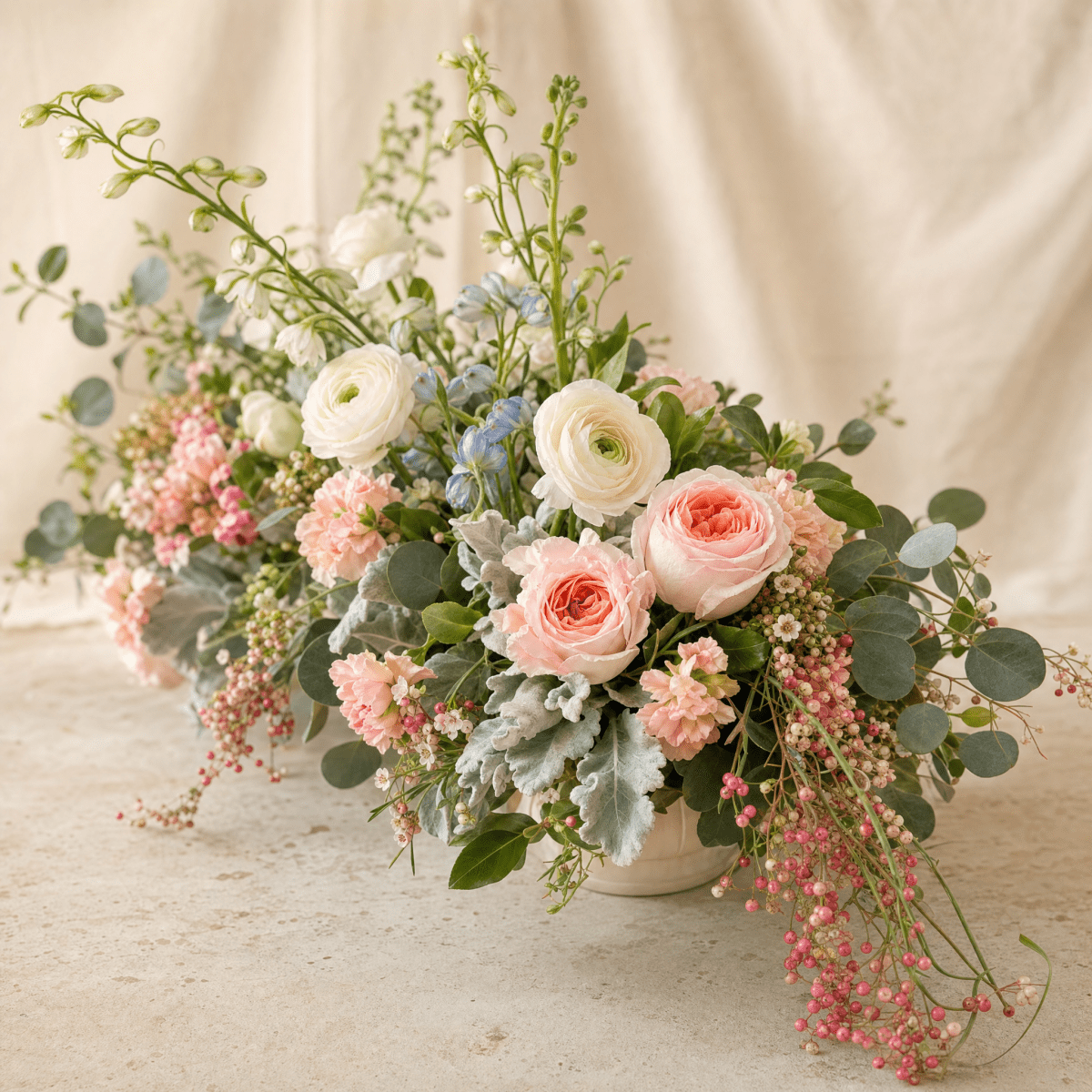 Long & Low Event Arrangement — detail end angle