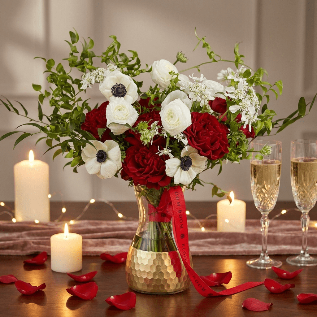I Love New York | Romantic Arrangement with Heart Roses - Los Angeles Delivery